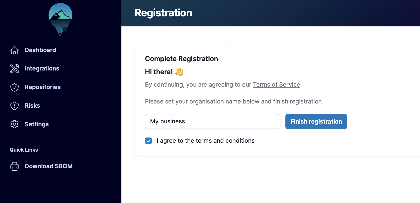 Vulnerabilities Compliance Authenticated Organisation Creation